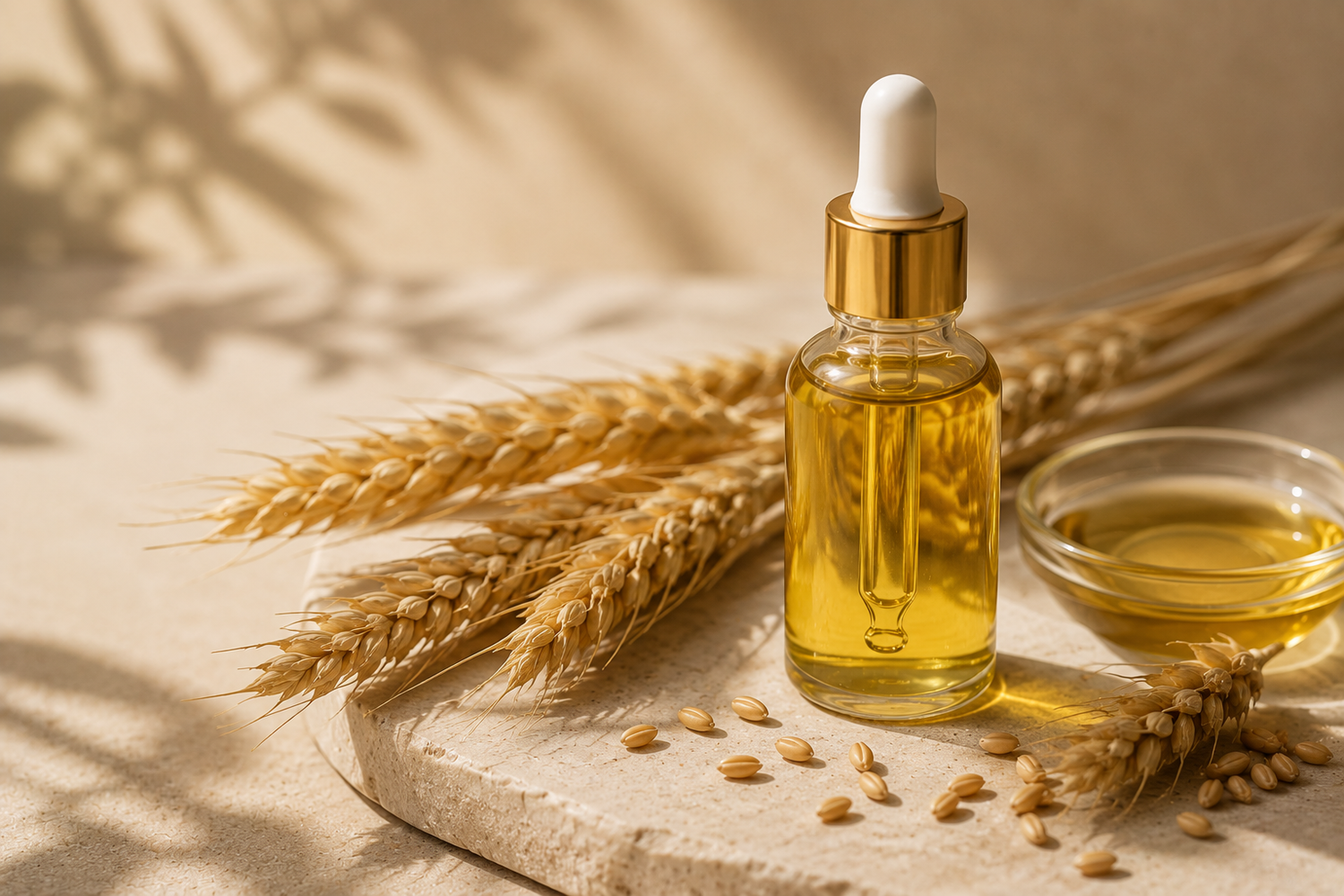 Wheatgerm oil rich in Vitamin E for dry damaged hair